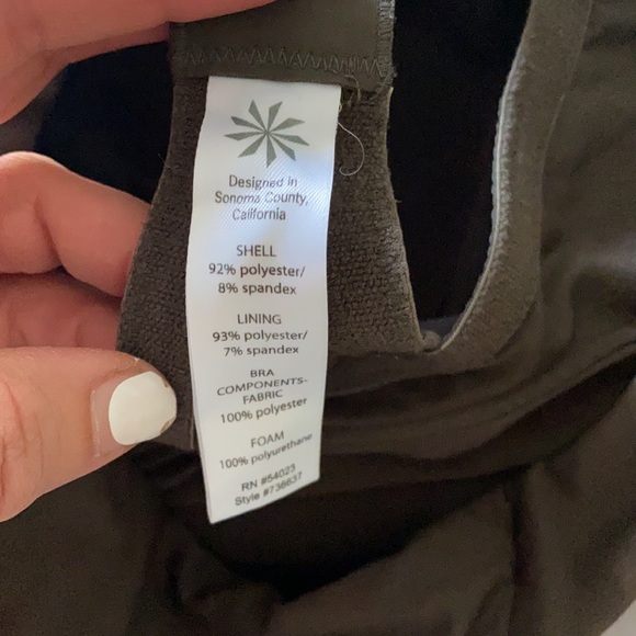 Athleta Racerback Tank w Bra, Size 36D dark brown - Picture 5 of 7